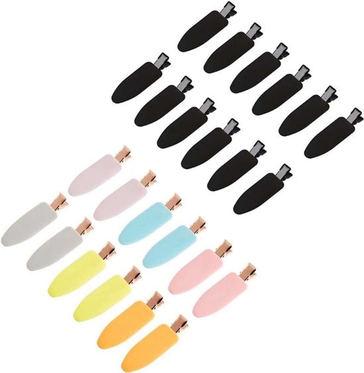 Kleine haarspeldjes voor pony en make-up - 24 stuks in lichte kleuren en zwart