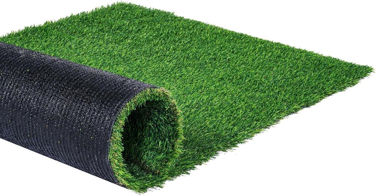 Kunstgras Tapijt - Buitenmat Gazon - Terras Decoratie - Drainage Gaten - 1.2 x 1.8 m - Groen
