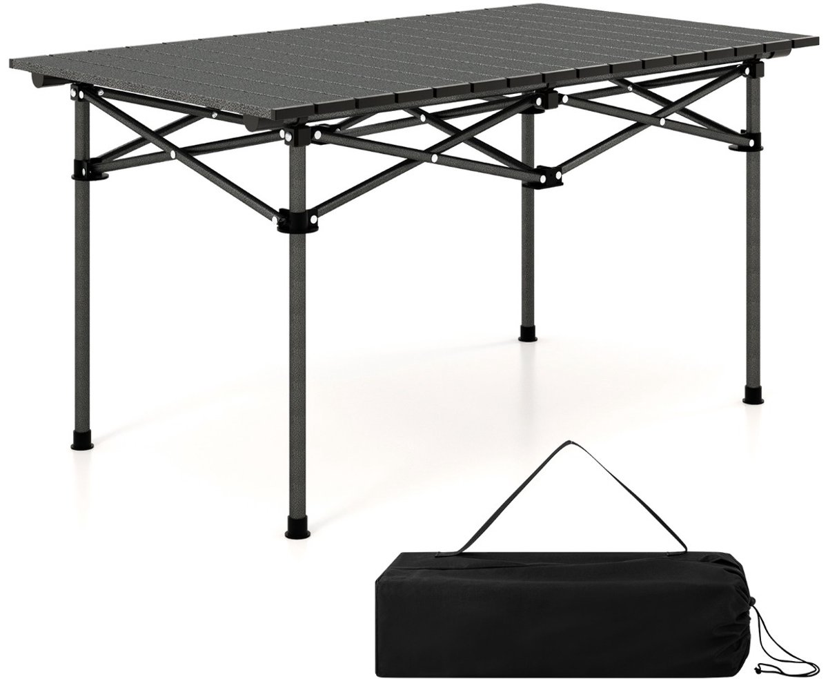 SureDeal® - Kamper - Campingtafel Opvouwbaar Klaptafel - Aluminium Tafelblad - Personen - Draagtas Zwart - 95x55x50 cm - Zwart