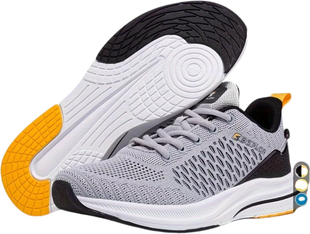 Currero Schoenen Heren Sneakers Comfortabel Wandelschoenen Casual Volwassenen Lichtgrijs 46