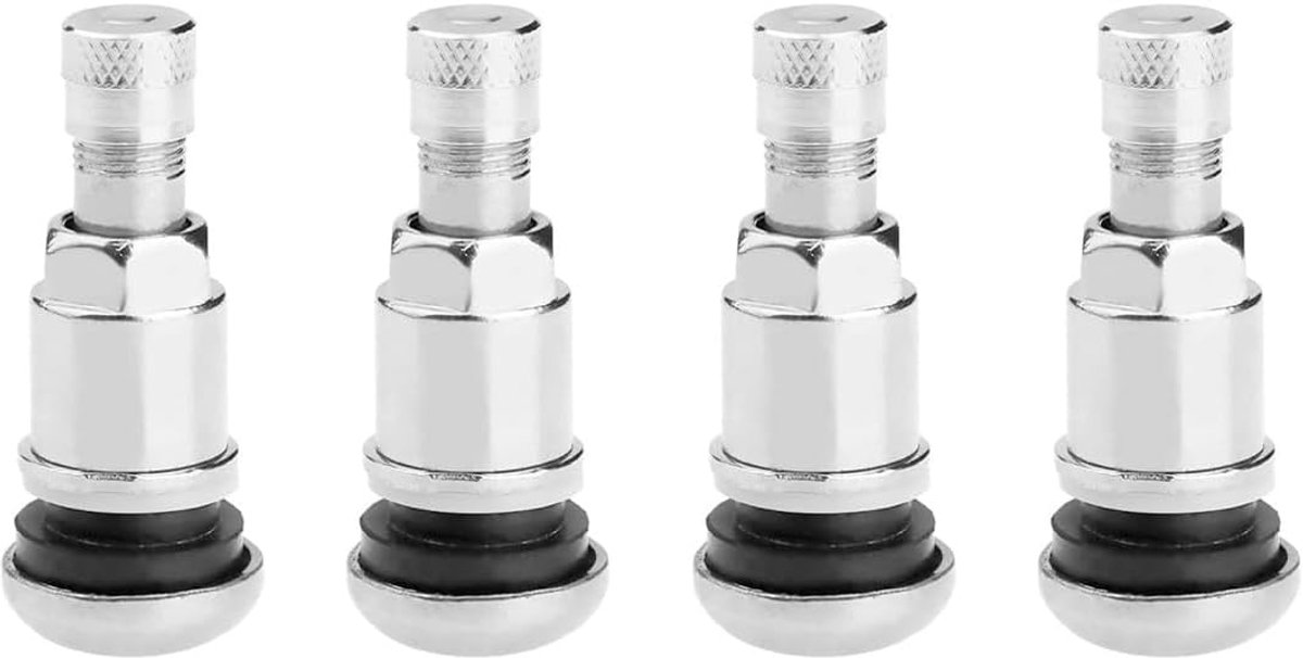 SnelShoppen - 4 Stuks RVS Vacuüm Ventiel voor Auto, Motor, Fiets - Universele TR525 Ventielgaten - Roestvrij, Corrosiebestendig, Duurzaam
