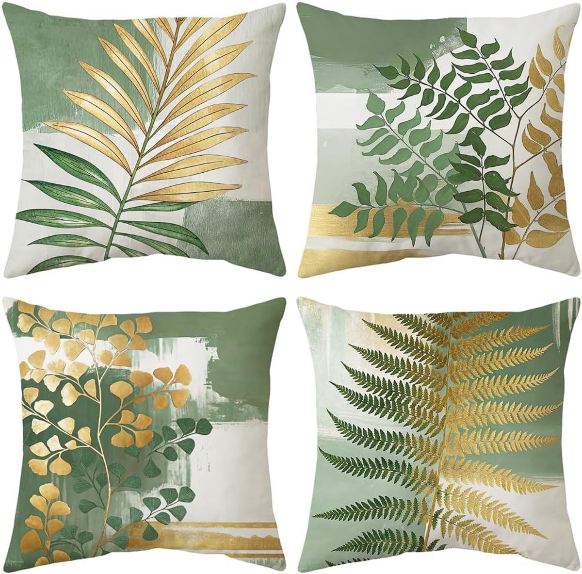 Decoratieve Velvet Kussenhoezen 45 x 45 cm Set van 4 met Verborgen Rits voor Bank, Slaapkamer en Tuin