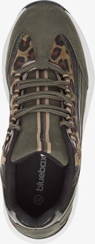 Blue Box dames leopard dad sneakers - Groen - Maat 39 | bol.com