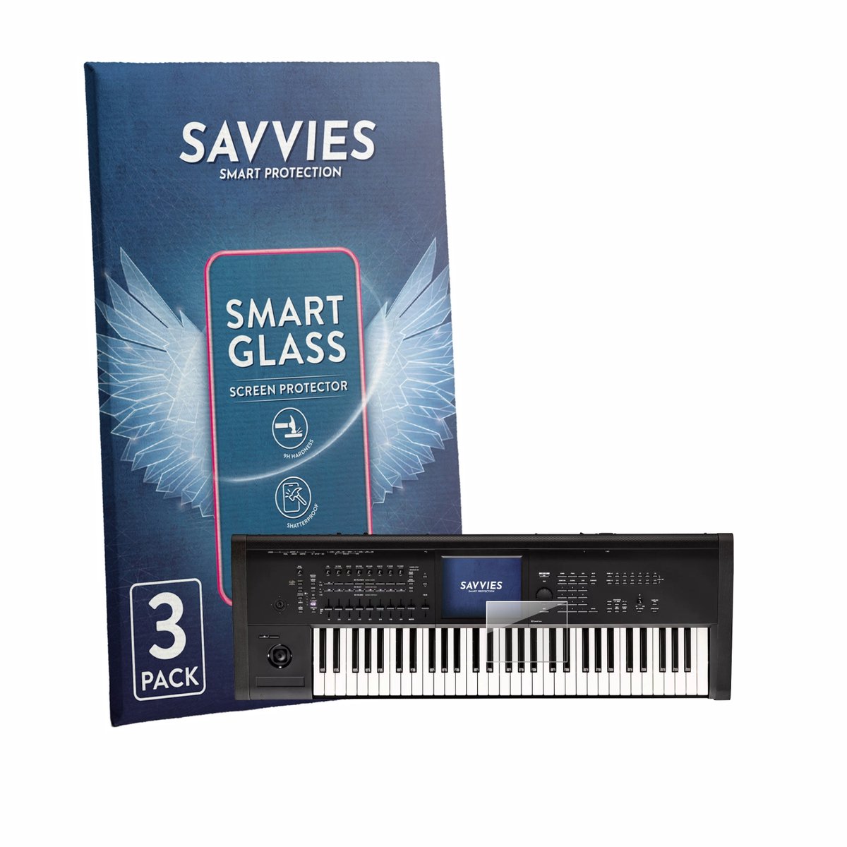 3 Stuks Savvies Screenprotector - geschikt voor KORG Kronos 3 (2025) 61 - beschermfolie glas transparant