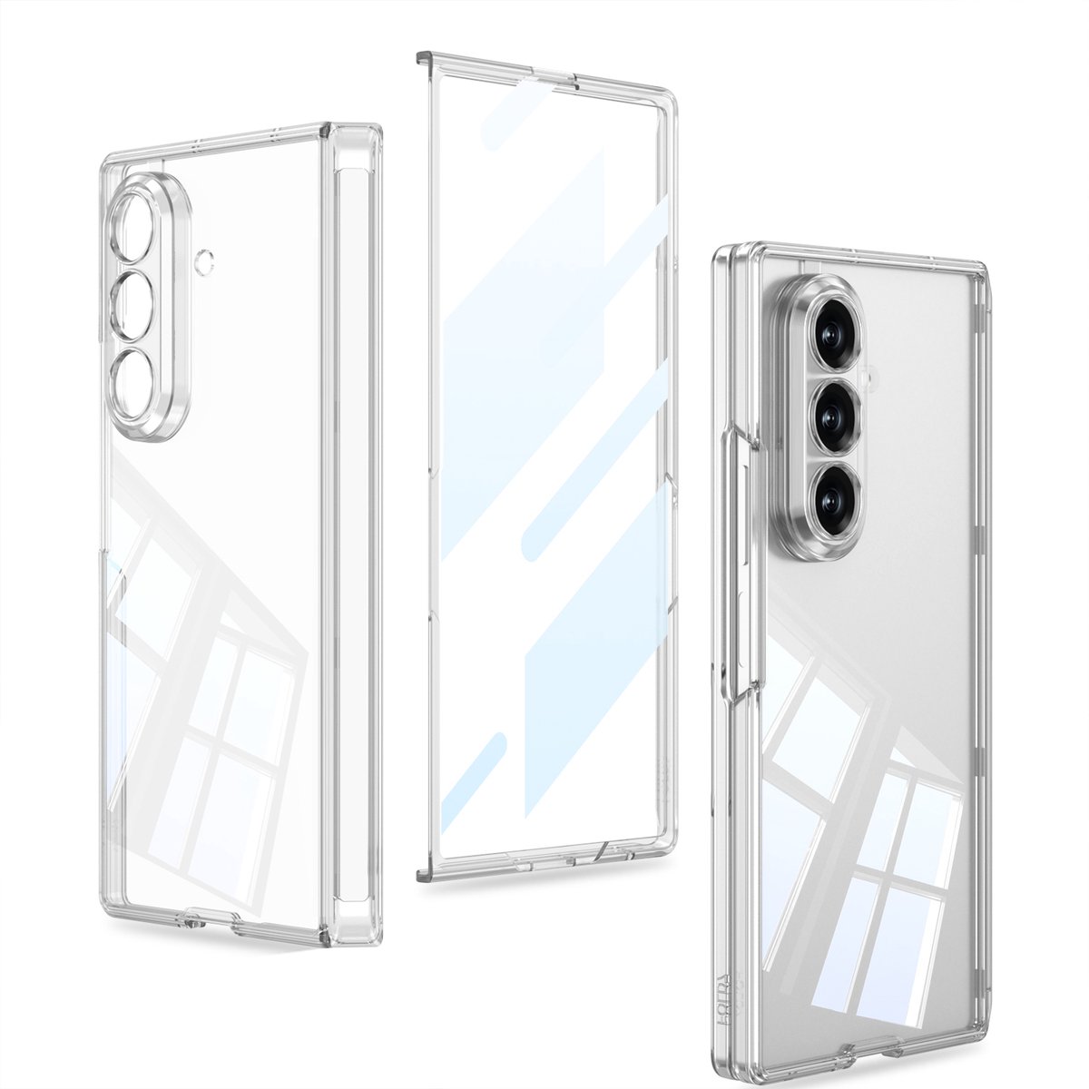 Casemania Hoesje Geschikt voor Samsung Galaxy Z Fold 8 Ultra - Transparant - 360 Graden Full Body Case met Ingebouwde Screenprotector - Back Cover met Camera Bescherming - Schokbestendig Telefoonhoesje