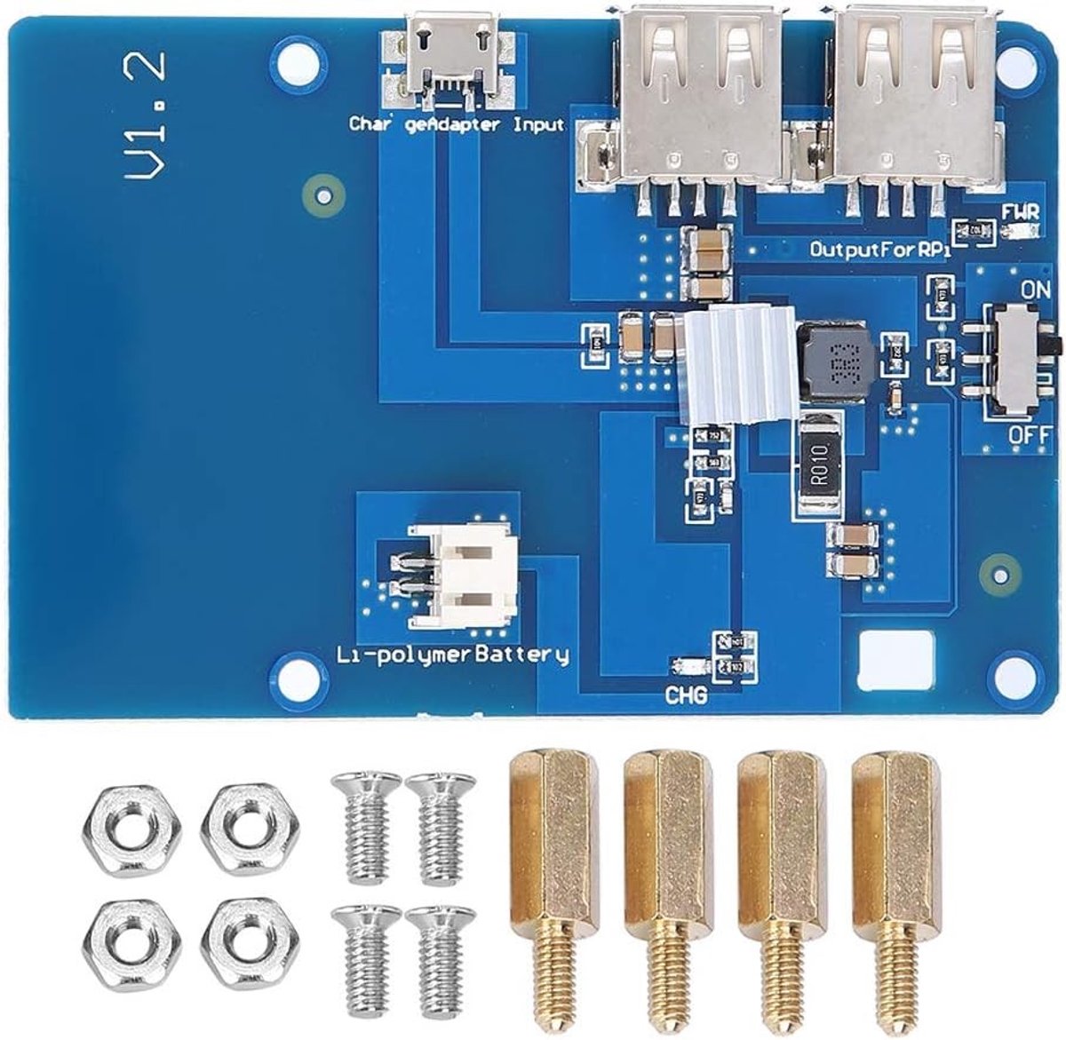 Uitbreidingskaart met 3800mAH Lipo Batterijmodule en Dubbele USB-uitgang voor Raspberry Pi 3 en Projecten