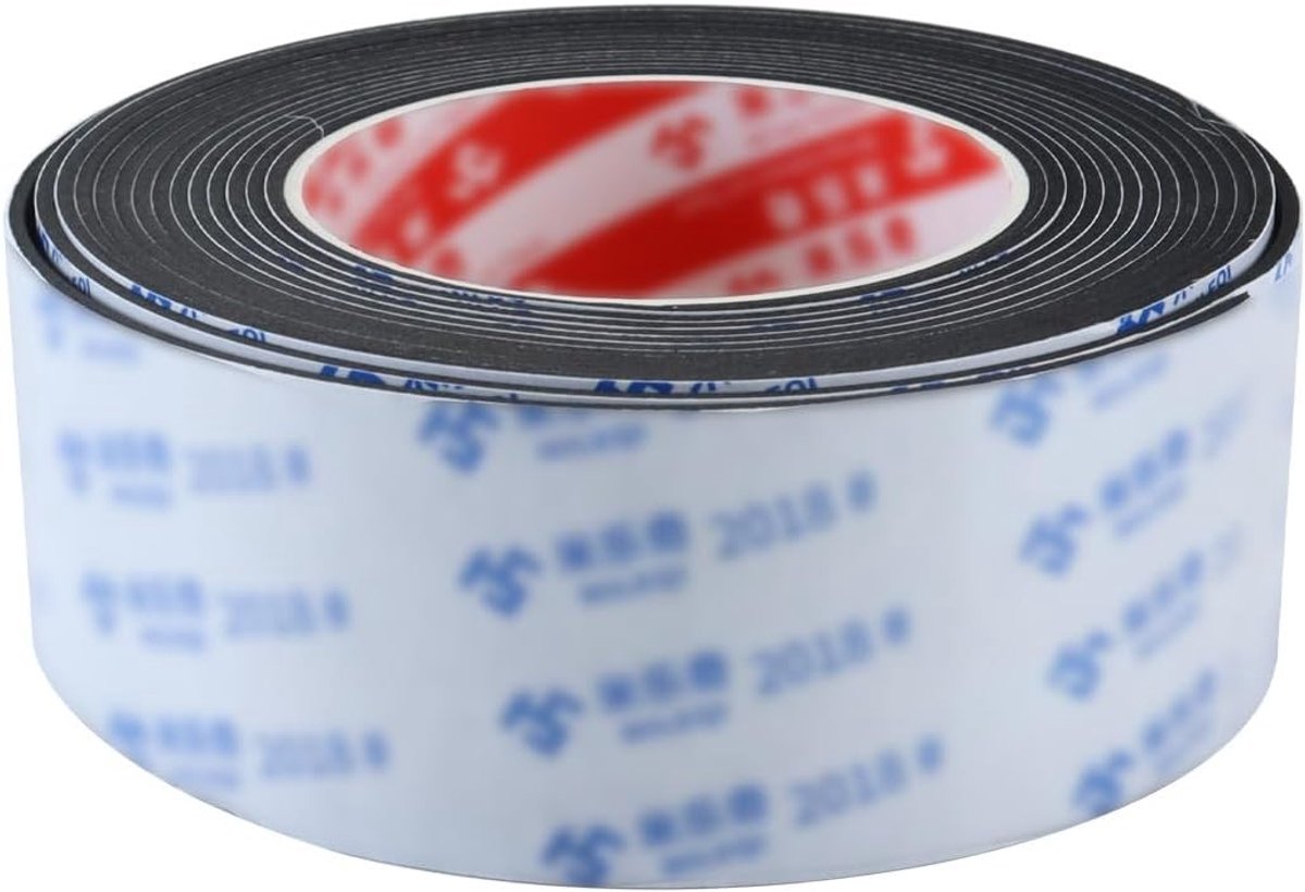 Sealing Foam Tape voor Isolatie van Deuren en Ramen - 5m, 5cm Breed, 2mm Dik, Zwart, Geluidsisolatie en Energie-efficiëntie