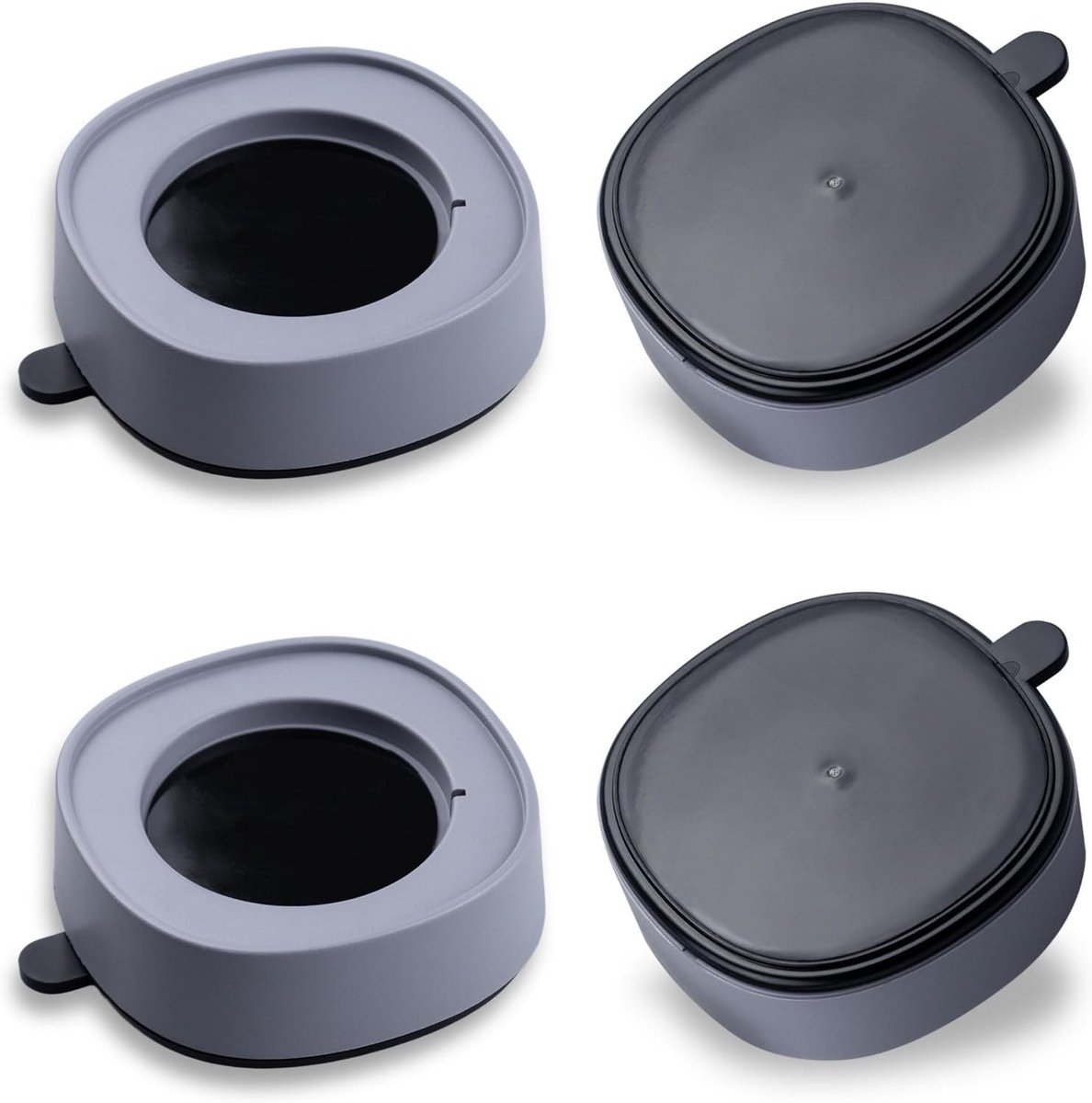 Set van 4 Antivibratie Voeten voor Wasmachine, Antislip Rubberbasis, Schokdempers voor Droger, Vaatwasser en Koelkast, Ideaal voor Huishoudelijke Apparaten, Grijs