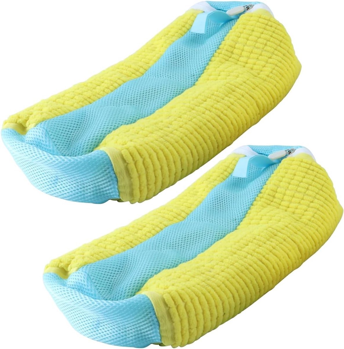 Set van 2 Waszakken voor Schoenen, Geschikt voor Wasmachine en Droger, Herbruikbare Tas voor Sneakers en Sportschoenen, 360° Reiniging en Zachte Vezels