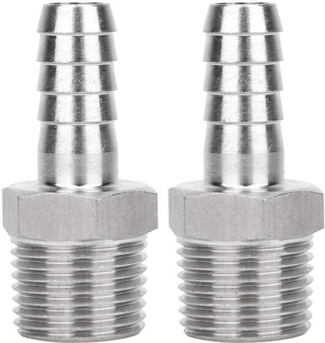 NTH products- Slangfitting Roestvrij Staal 304 - Snelkoppelingsconnector - BSPT/G Buitendraad - Metrische Weerhaak - Hoge Temperatuur/Druk Bestendig - Antiroest/Anticorrosief - Snelle Koppeling