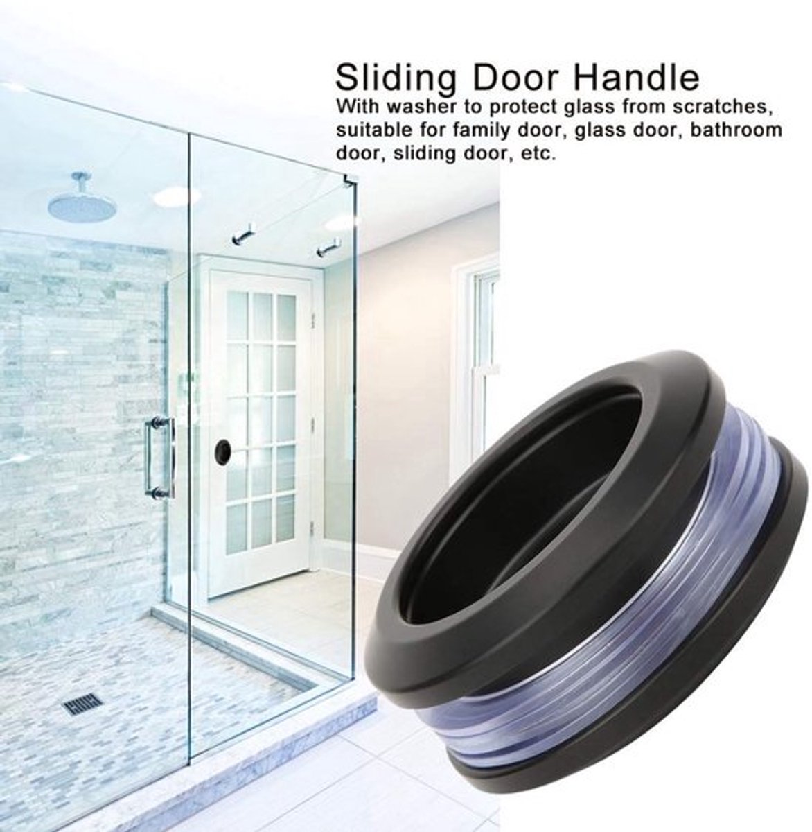 Dubbelzijdige schuifdeur Handgreep - Verborgen Design - Zwart - Glazen Deurknop - Praktisch en modern - Geschikt voor houten en glazen de...