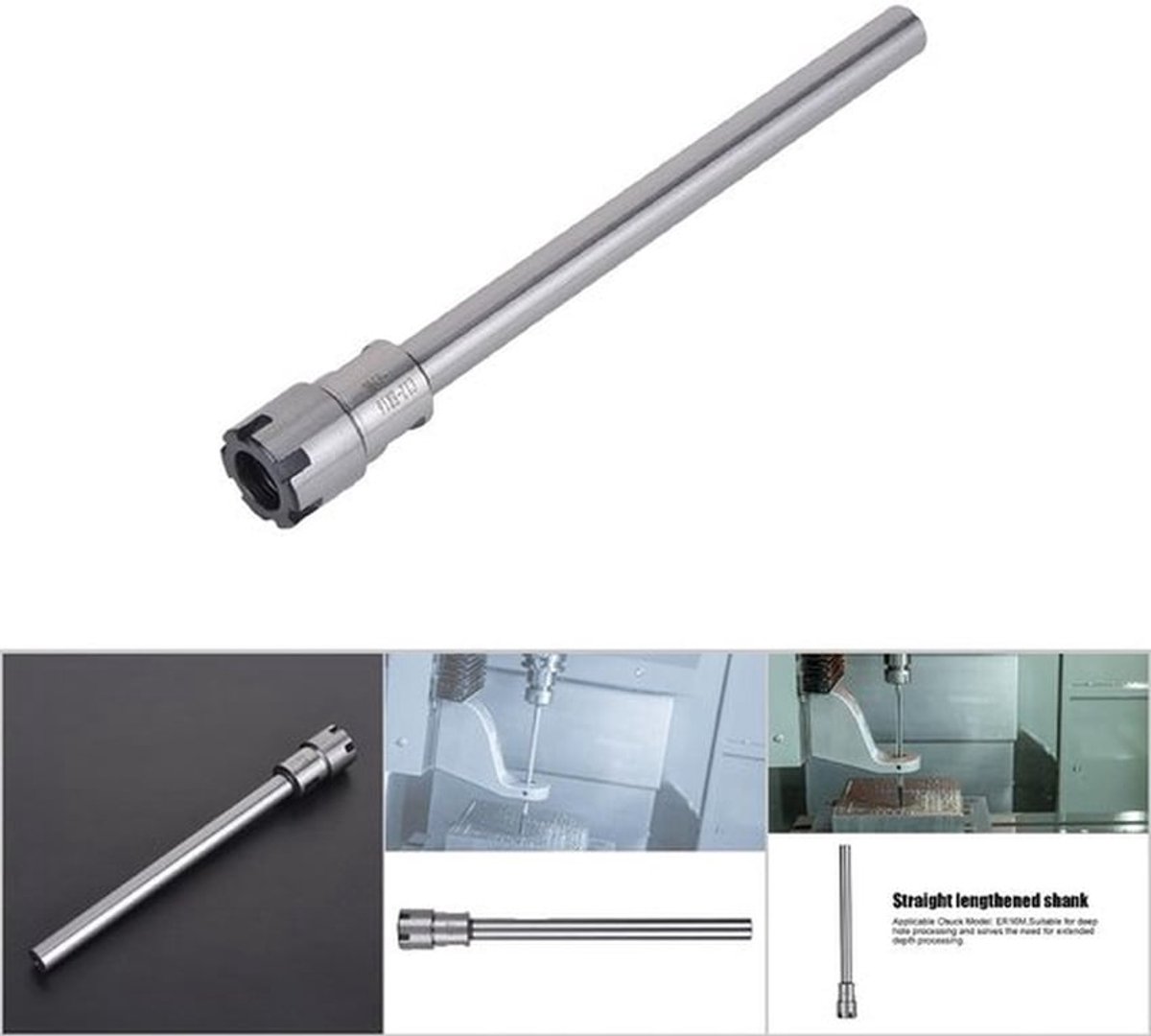 Collet Holder - Precisie Fabricage - Verlengde Schacht 15 cm - Hoge Klemkracht - Roestvrij Staal - Geschikt voor ER16M - Freesnijder