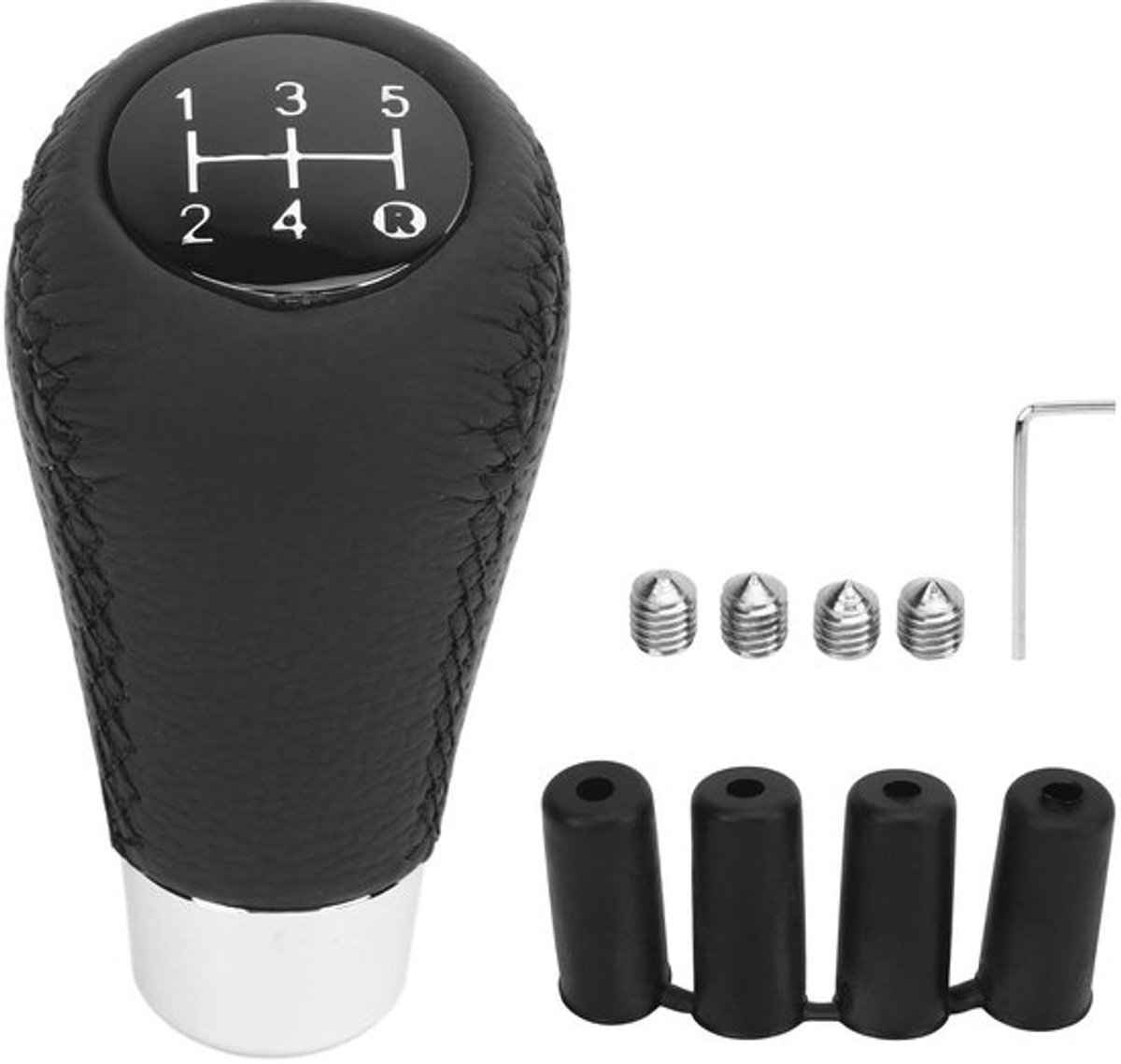 Versnellingspookkop Lederen - 5 Versnellingen - Universeel voor Handmatige Auto's - Aandrijfkop - 9x5 cm - Comfortabele Aanraking - Schakelknop