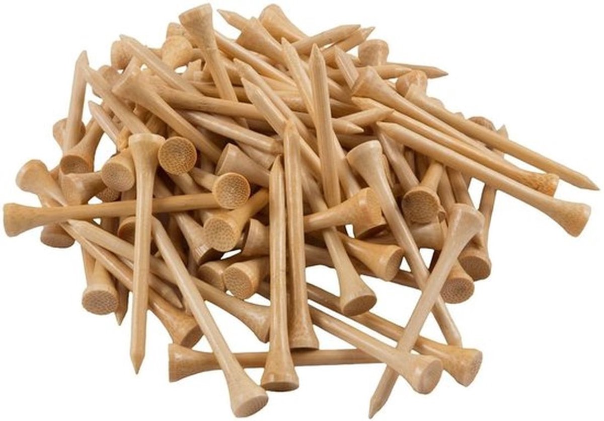 Golf Tees 30 Stuks - 70mm Lengte - Eco-vriendelijk - Biologisch Afbreekbaar - Sterk - Natuurlijke Houtkleur - Golfhouten