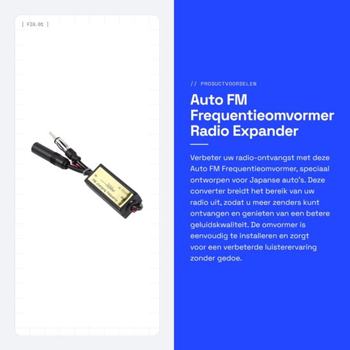 FM Frequentieomvormer - Antenne Converter - Radiofrequentieomvormer - Voor Japanse Auto's - Professionele Kwaliteit - Duizenden Kilometers Begeleiding - Radio Converter