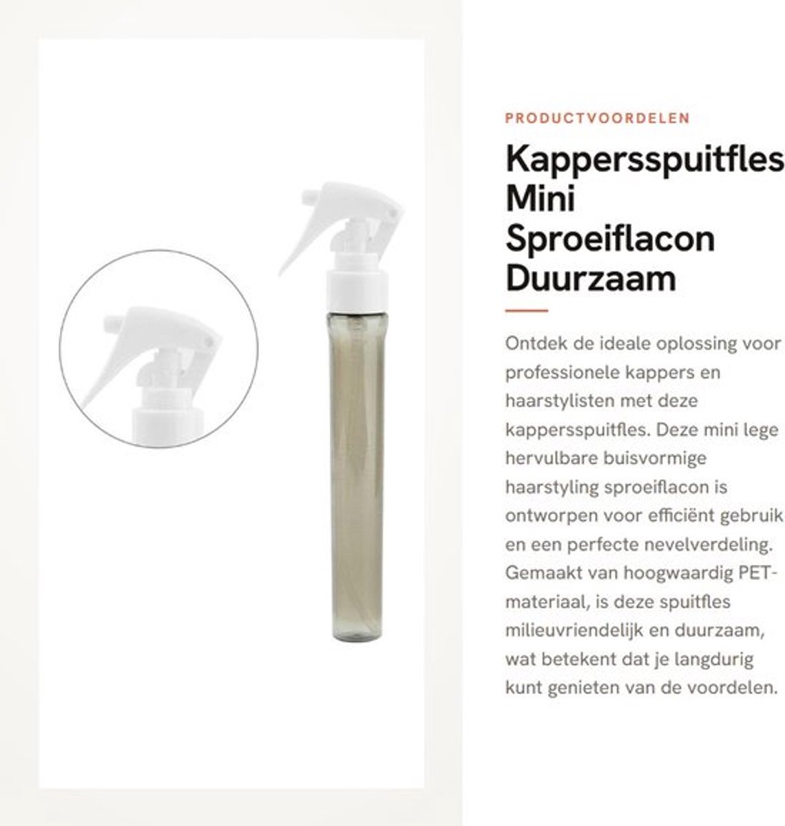 Kappersspuitfles Hoogwaardig PET - Mini Hervulbare Sproeiflacon - Watersproeier - Schaalontwerp - Duurzaam - Voor Kappers en Thuisgebruik