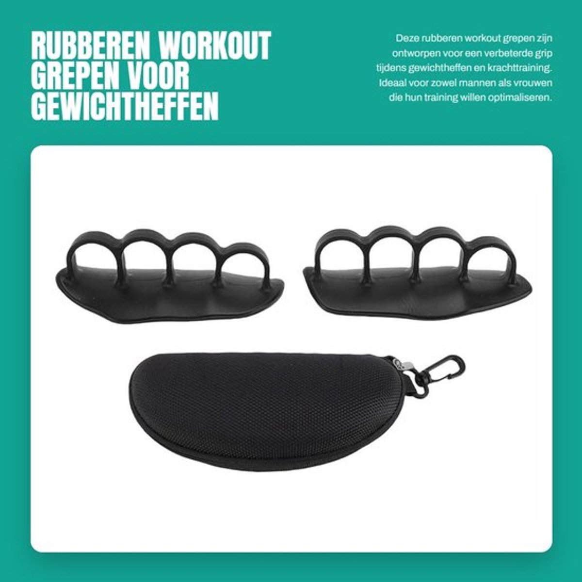 Workout Grepen - Rubberen Gym Grips - Gewichtheffen - Krachttraining - Bodybuilding - Deadlifts - Verbeterde Grip - Gewichthefgrepen