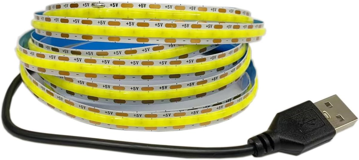 TOPXCDZ 5 V USB COB ledstrip, koel wit, 300 leds, flexibele band, DC nachtlamp, tv-achtergrondverlichting, wooncultuur - ShopVlot
