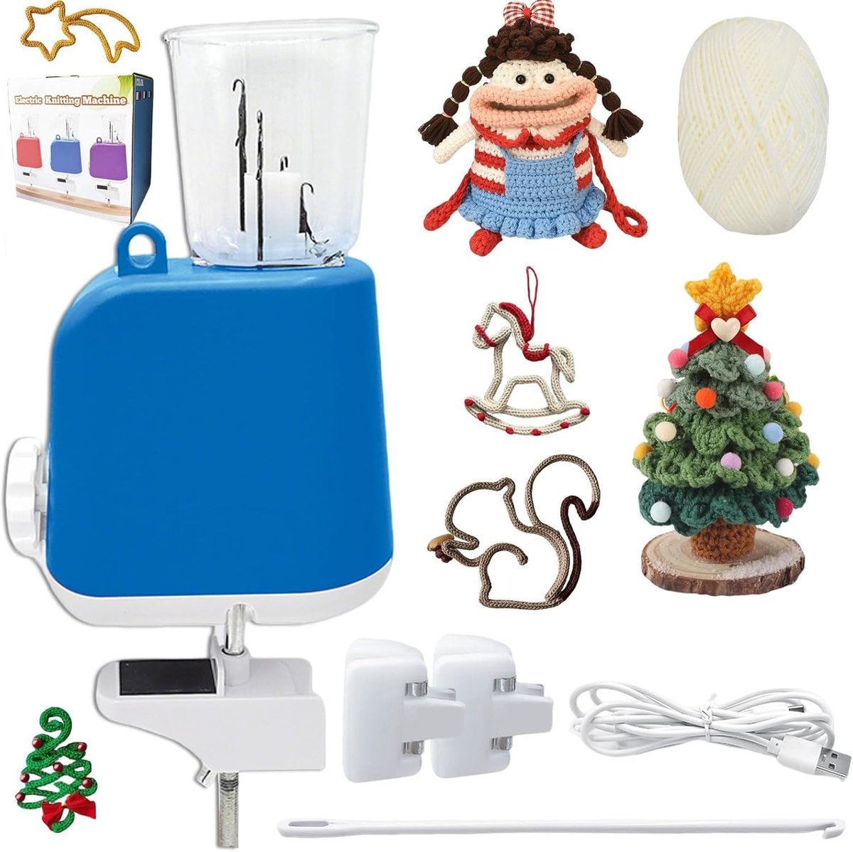 Elektrische Breimachine voor Beginners, Automatische Hulsproductie en Decoratieve Touwen, Ideaal voor Volwassenen en Kinderen, Eenvoudig in Gebruik
