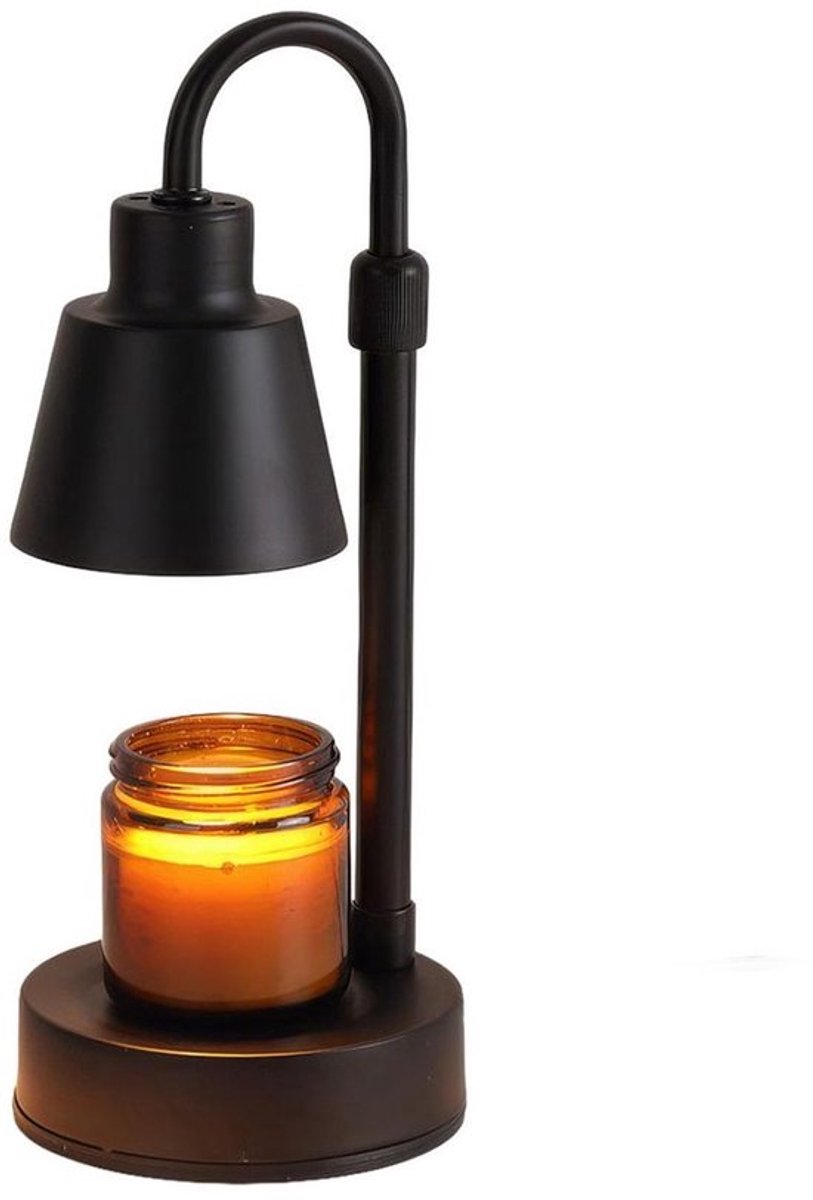 Zwarte geurkaarslamp – Elektrische geurkaarslamp met timer, in hoogte verstelbare lampkop