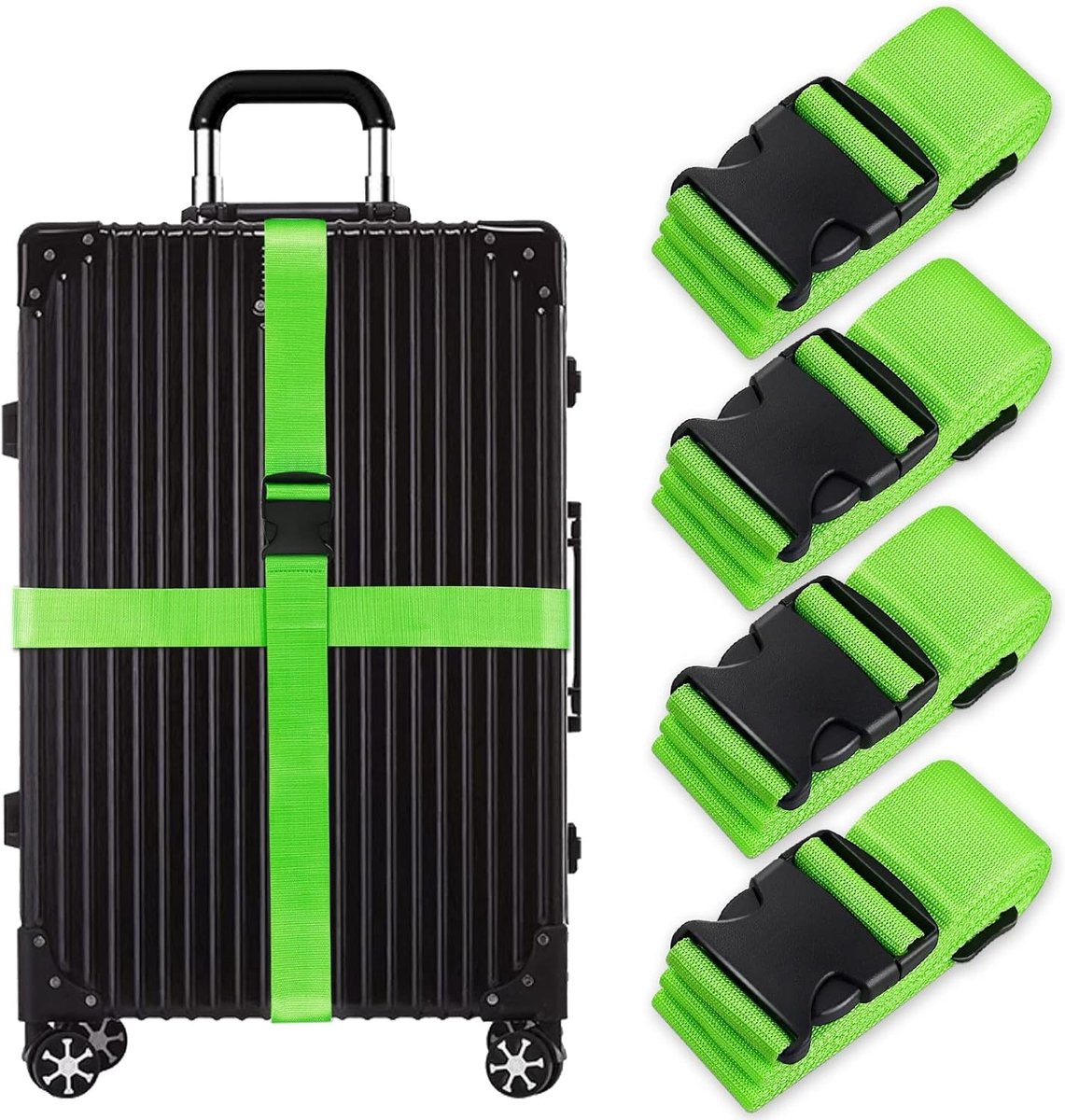 Set van 2 Koffersluitingen met Verstelbare Luggage Belt voor Veiligheid en Gemak bij Reizen