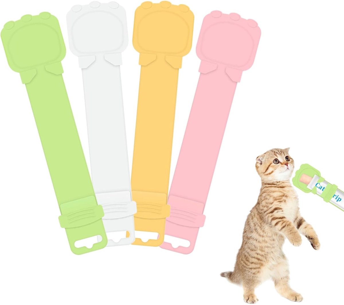 Multifunctionele Kattenvoeding Lepels - 4 Stuks Happy Lepels voor Snacks, Vloeibare Voeding en Treats voor Katten