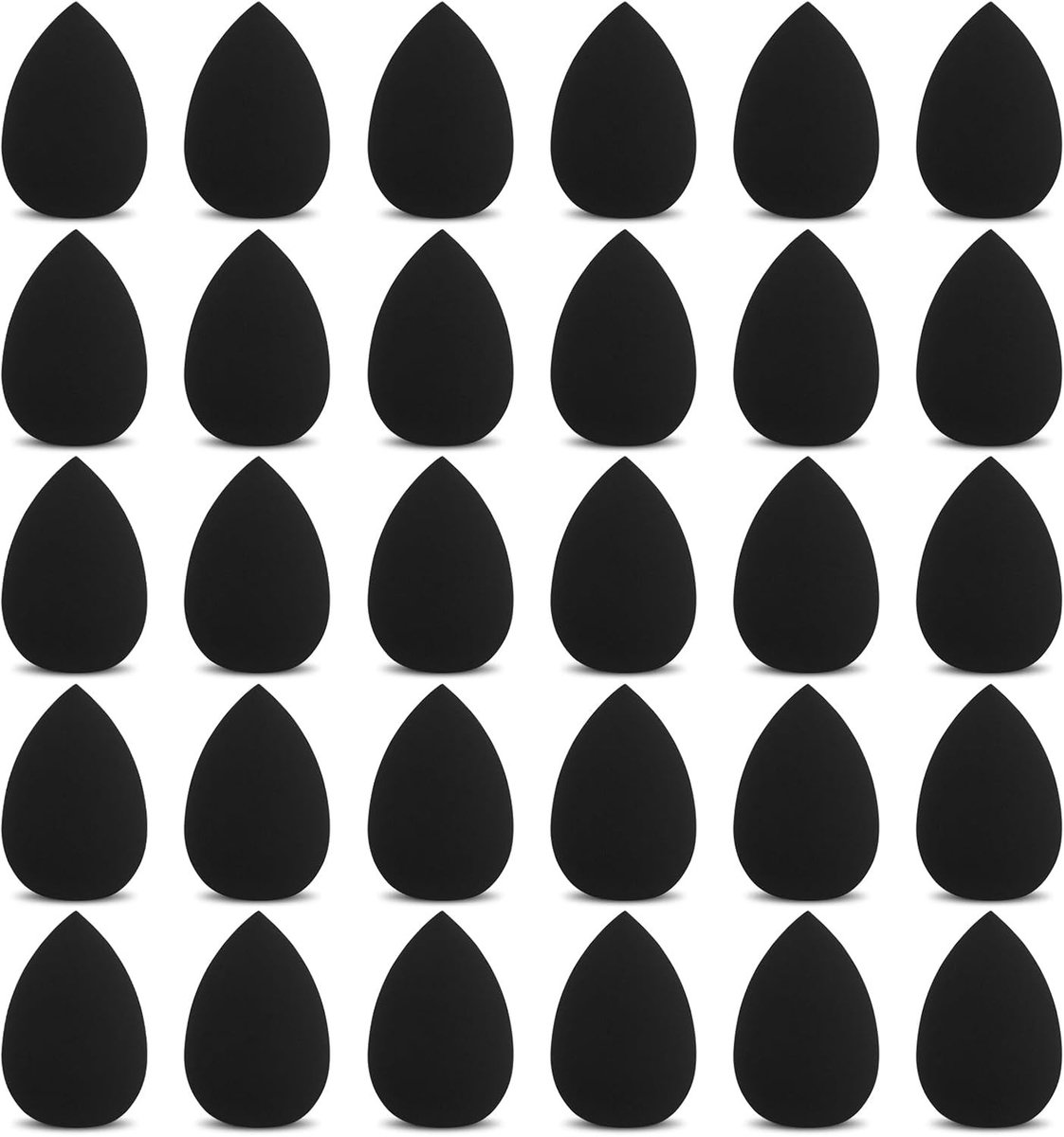 30 Stuks Mini Make-upspons voor Foundation, Poeder en Crème - Cosmetica Mixer en Reparatie Sponsjes (Zwart)