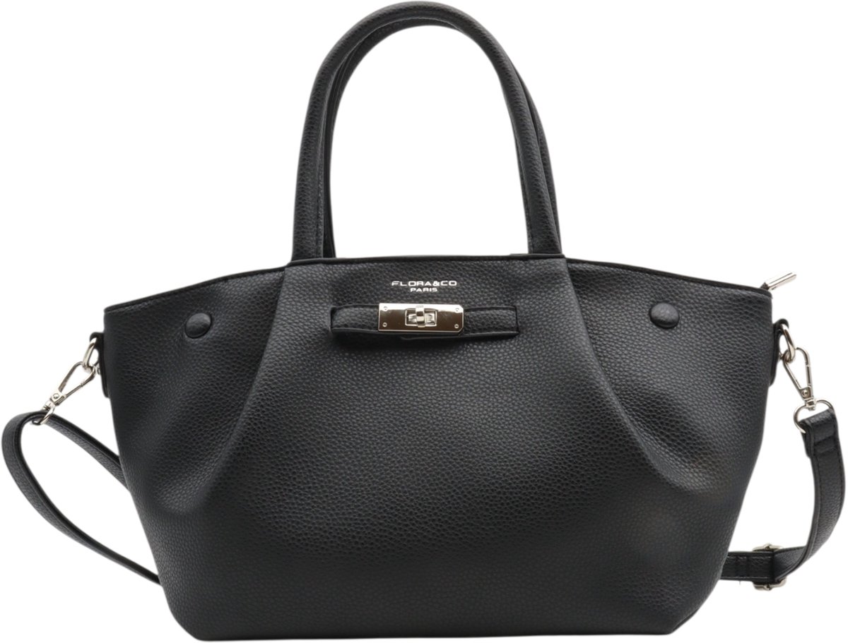 Flora & Co - dames handtas - lange draagriem - fashion - zwart
