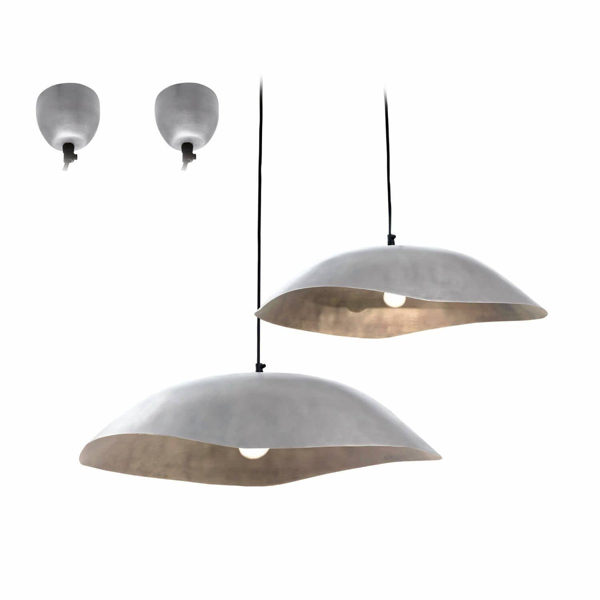 LOBERON Hanglamp set van 2 Gariés zilverkleurig