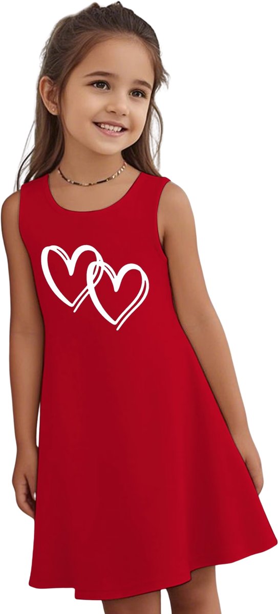 Currero Zomerjurk Meisjes Zomerjurken Kinderen Jurk Meisje Ibiza Stijl Sundress Kinderkleding 15-16 Jaar Rood