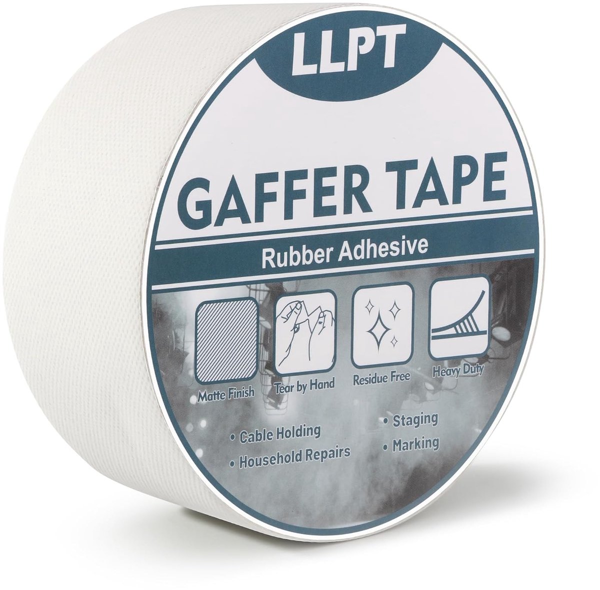 SnelShoppen - Professionele Gaffertape Zwart 50mm x 15m Matte Niet-reflecterende Gemakkelijk te Scheuren Residuvrij Stevige Gaffer Tape voor Fotocable