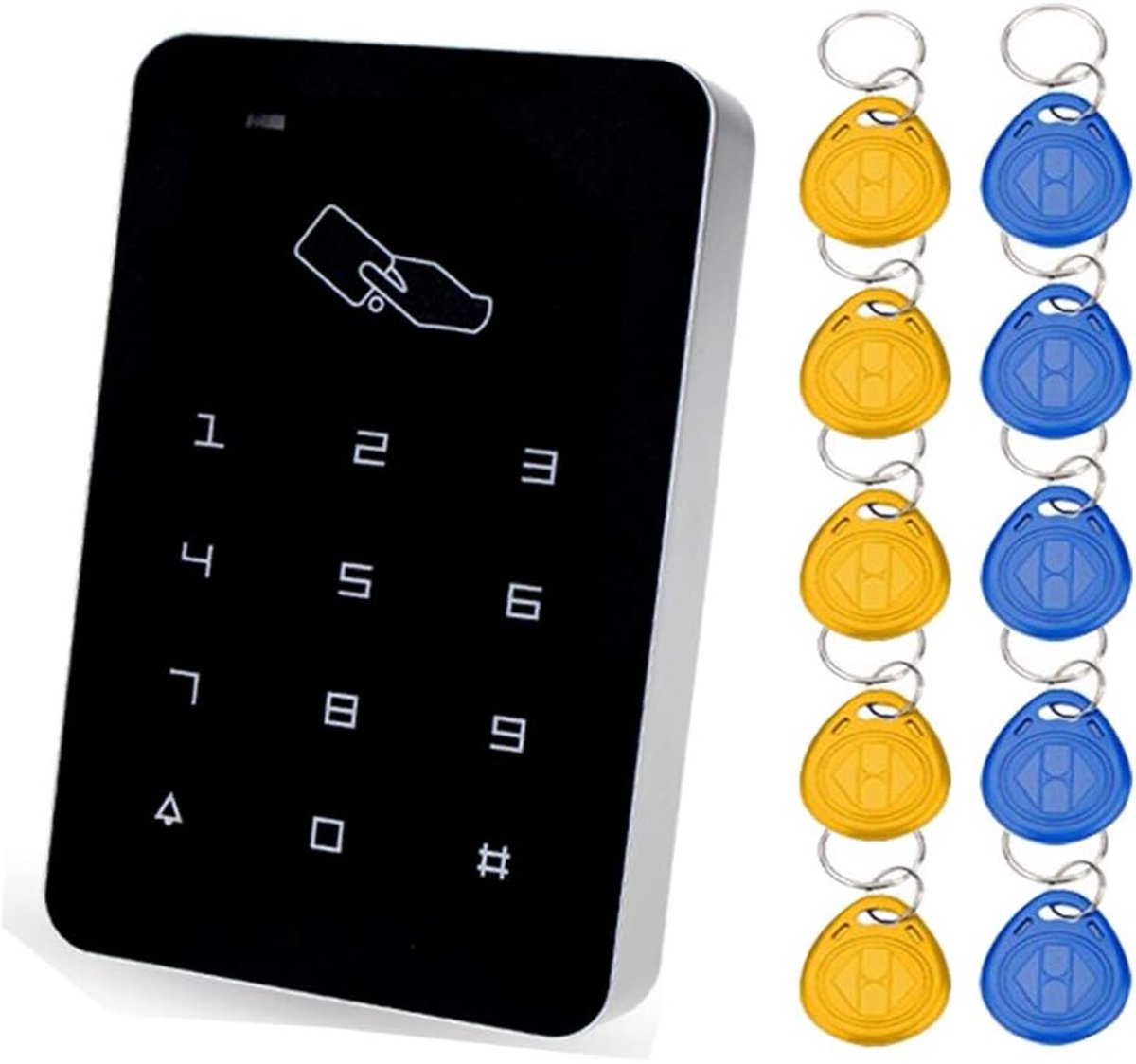 SnelShoppen - YAVIS 125HZ Standalone RFID Toegangspaneel Lezer met Toetsenbord voor 1 Deur Toegangscontrole Systeem voor Binnen en Buiten, Ondersteunt