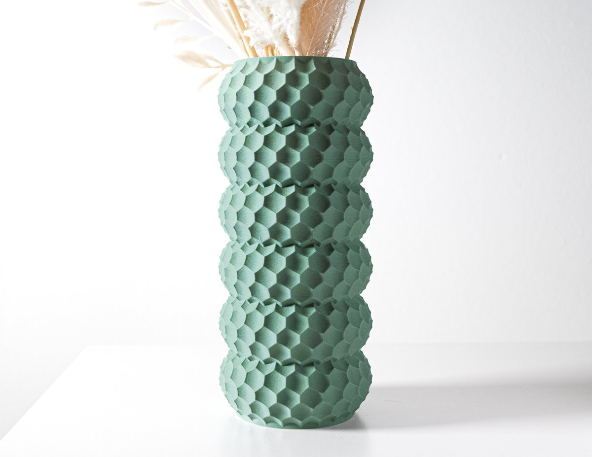 Skushy Vaas Okos - Geschikt voor Bouwbloemen - Japandi Designvaas voor Droogbloemen en Kunstbloemen - Sculpturale Decoratieve Vaas - Moderne Woondecoratie
