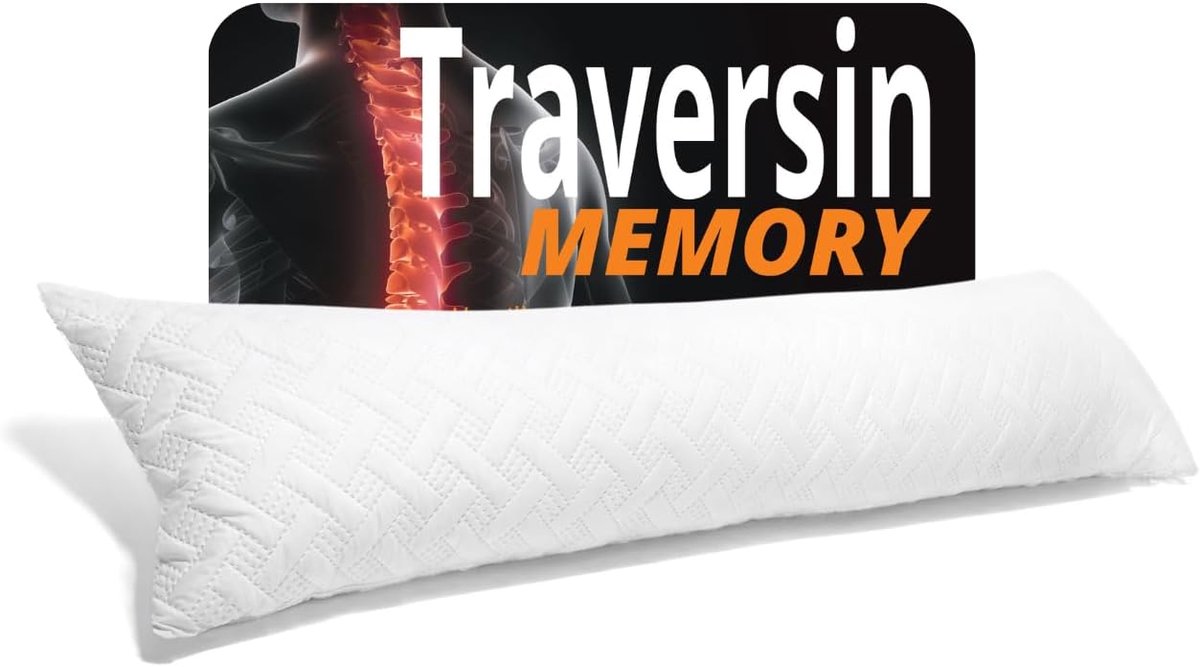 SnelShoppen - Roll Cushion 140cm Memory Foam Gel Bolster Kussen 140x27x15cm Ondersteuningskussen Cilinder Kussen Perfect Voor Reizen Wit Bolster Kusse