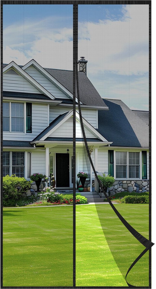 SnelShoppen - Vliegengaas Deurgordijn Magnetisch 90 x 210 cm - Insectenbescherming voor Balkon, Terras en Deuren - Scheurvast, Lichtdoorlatend, Sterke