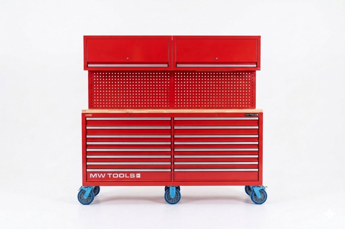 Gevulde extra brede gereedschapswagen met ruime topbox MEGA EV XXL 782-delig MW Tools MWE999G6AST