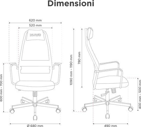SnelShoppen - Nuwo Grid Gamingstoel Draaibaar Ergonomisch Hoogte Verstelbaar Bureau- en Bureaustoel Ademend Blauw 110 kg van snelshoppen — afbeelding 2