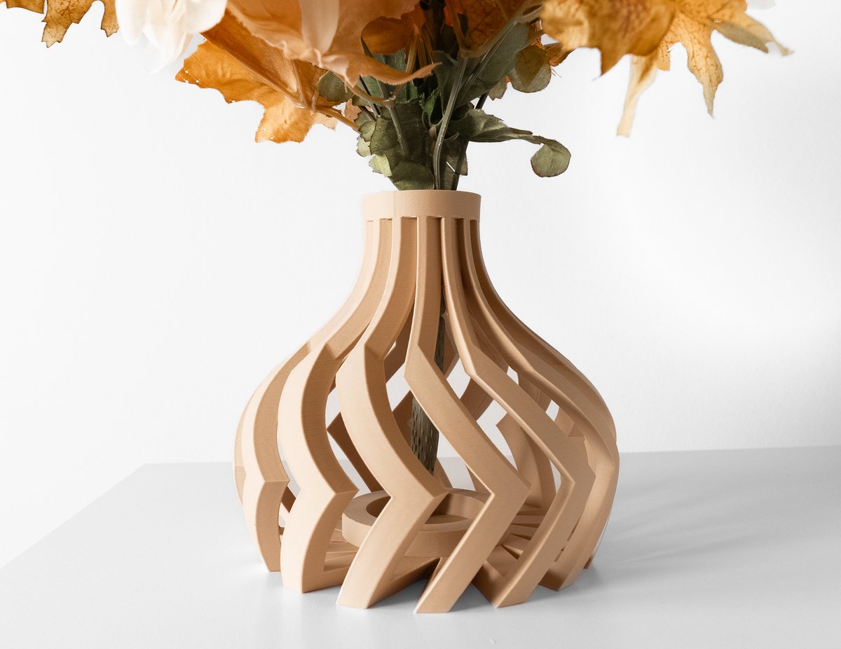 Skushy Vaas Lovishort - Geschikt voor Bouwbloemen - Japandi Designvaas voor Droogbloemen en Kunstbloemen - Sculpturale Decoratieve Vaas - Moderne Woondecoratie