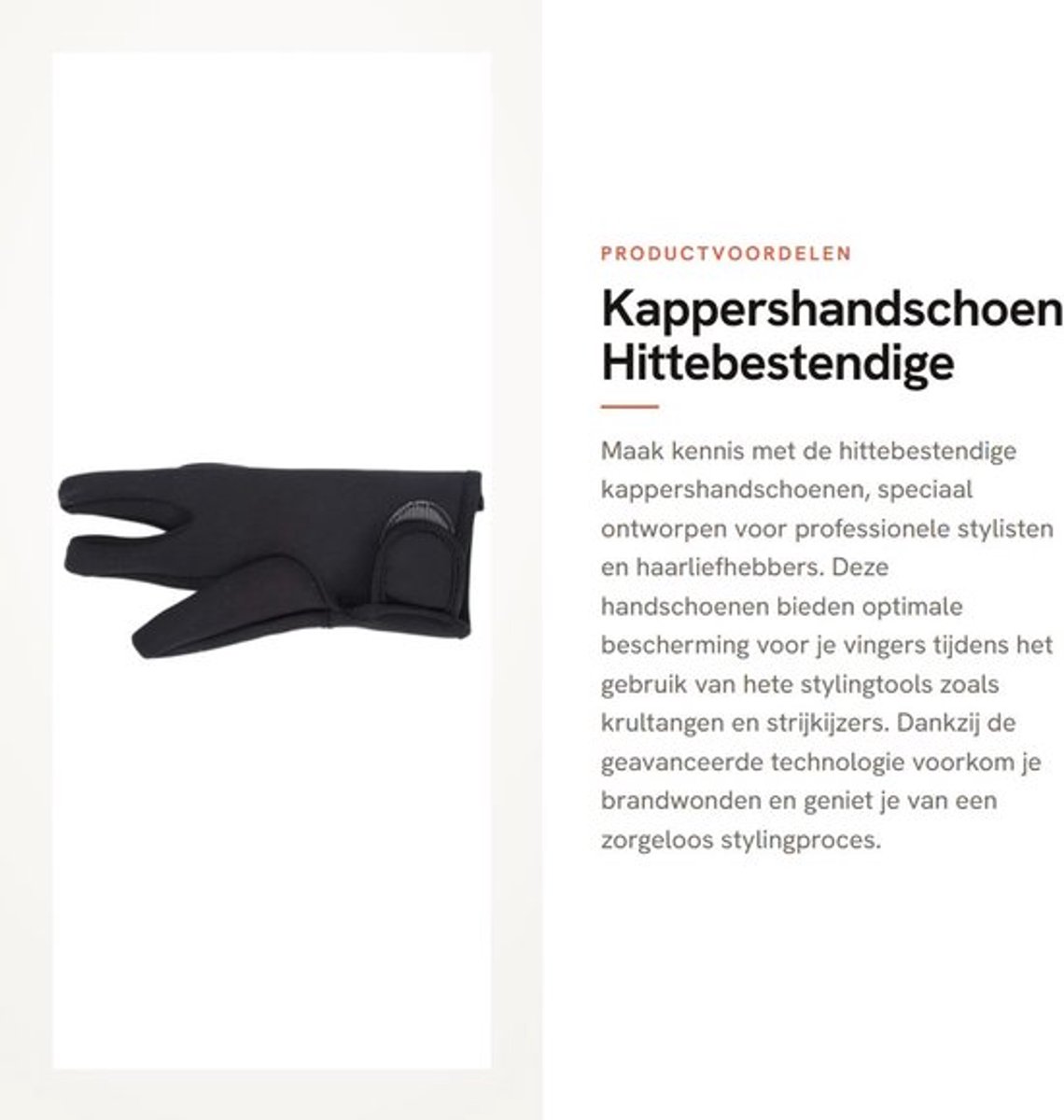 Kappershandschoen - Hittebestendige handschoenen - Voor veilig stylen - Zwart - Vingerhandschoenen - Geschikt voor kapsalon en thuis - Pr...