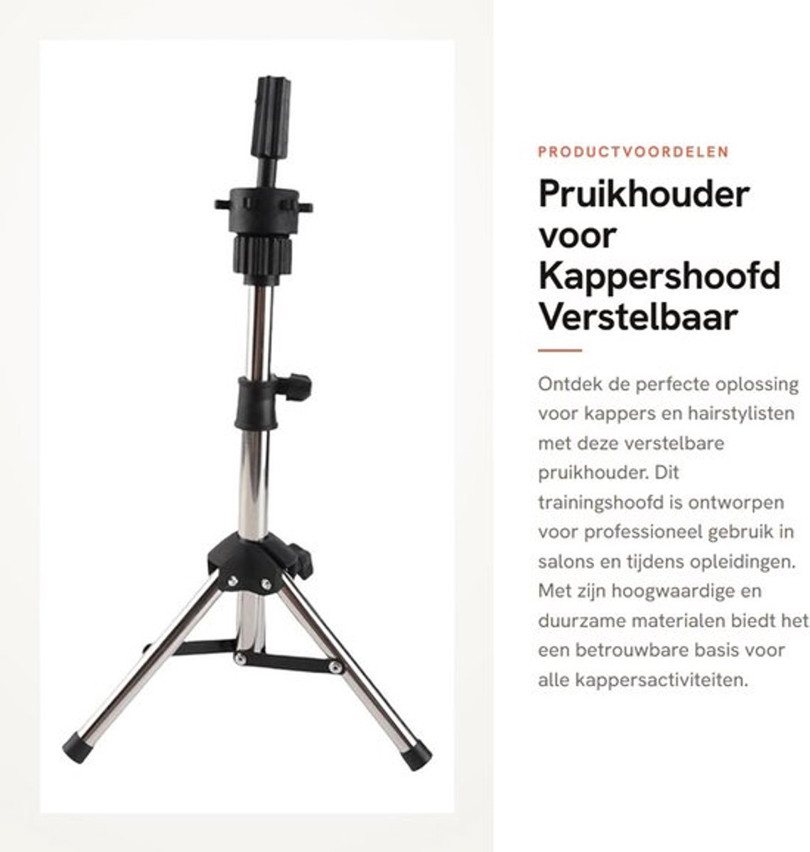 Pruikhouder Verstelbaar - Mannequin Hoofd - Trainingshoofd - Kappers - Schoonheidsspecialisten - Hoogwaardig Materiaal