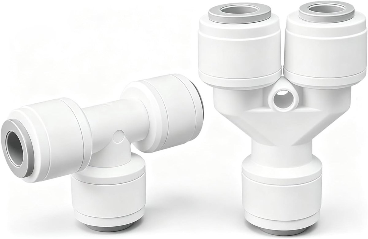 Universele 1/4 inch waterfilteraansluitingsset voor snelle montage, geschikt voor koelkasten en keukenfilters, duurzaam en betrouwbaar