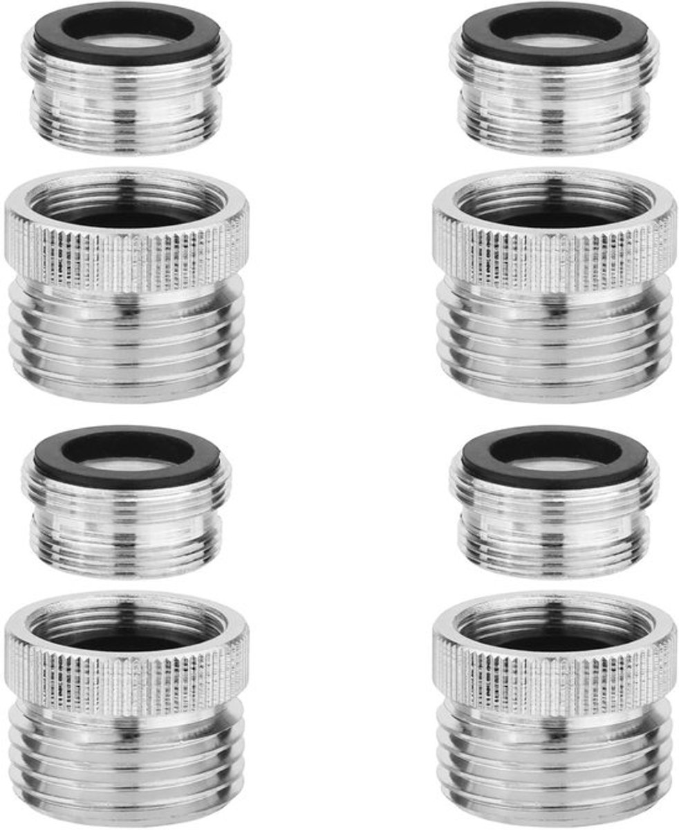 Set van 4 Kraanadapters voor Tuinslangen, M22 naar GHT