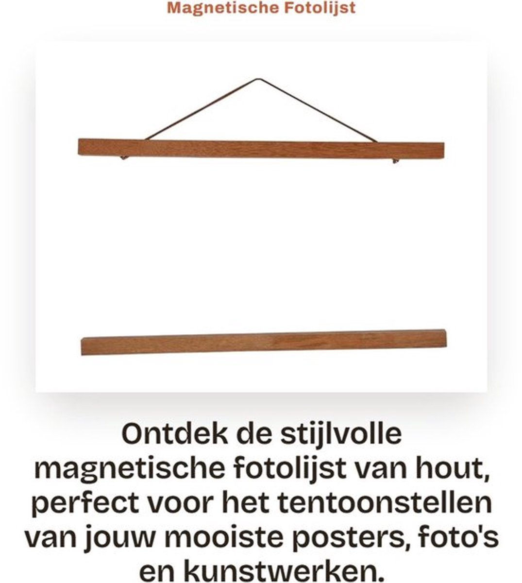 Fotolijst Moderne Magnetische Hanger - Wanddecoratie - Houten Fotolijst - Posters/Foto's - 40 cm - Sterke Magneten
