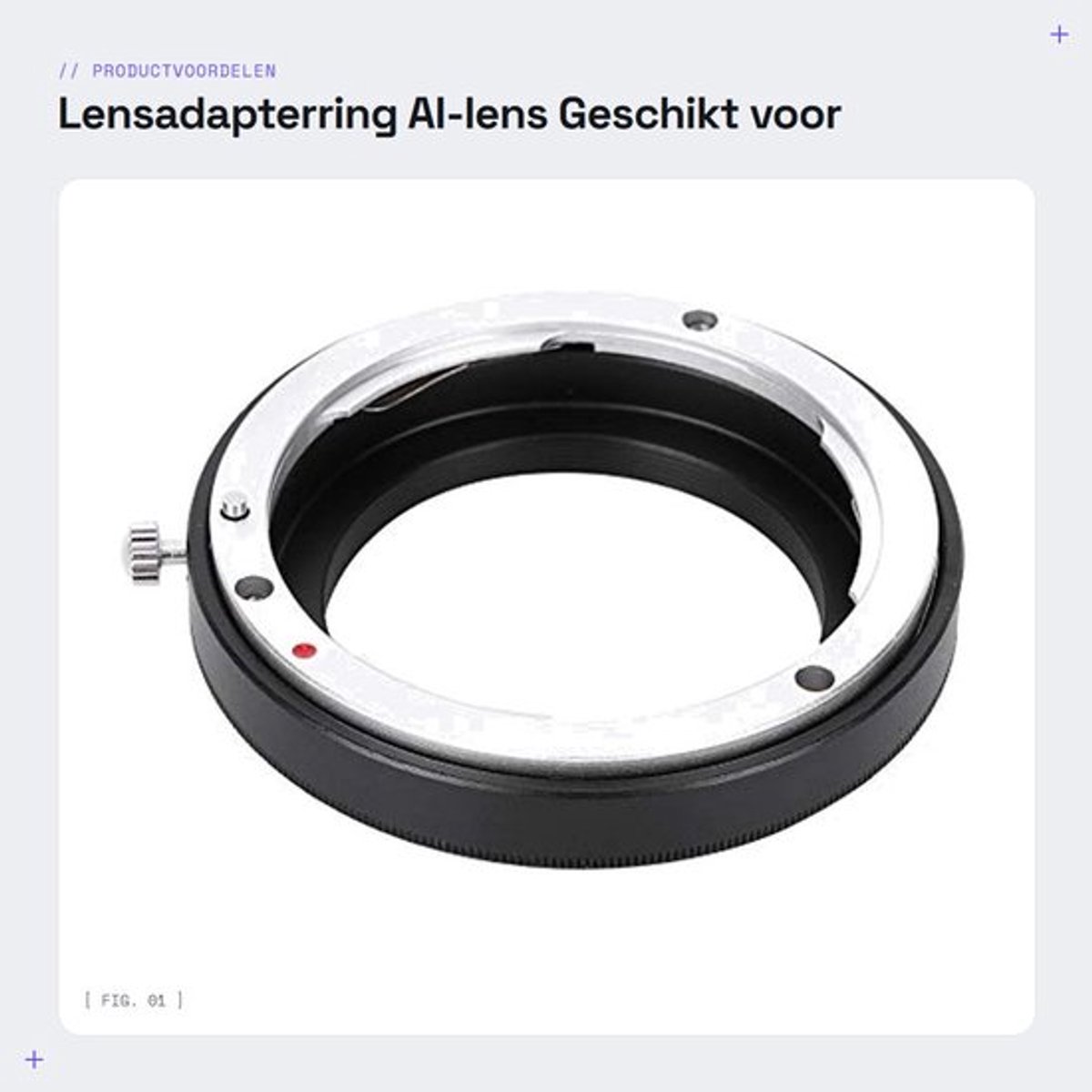 Lensadapterring AI-lens - Geschikt voor M42-camerabehuizing - Perfecte pasvorm - Versterkt jouw fotografie-ervaring - Eenvoudige installa...