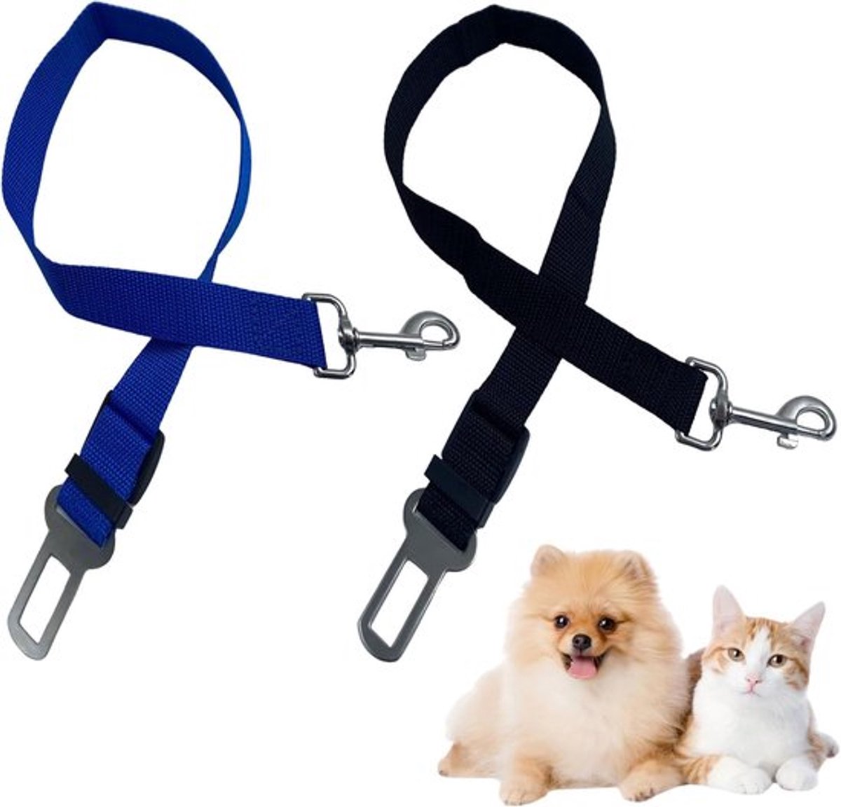 2-pack autogordels voor honden, verstelbare riem voor honden in de auto, universele autogordel geschikt voor alle rassen honden en katten