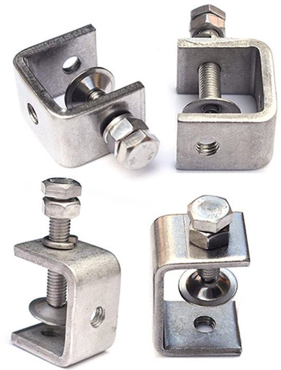 C-klem 4 Stuks - Zware C-klem - 304 Roestvrij Stalen Klem - Houtbewerking - Lassen - Sterk en Duurzaam