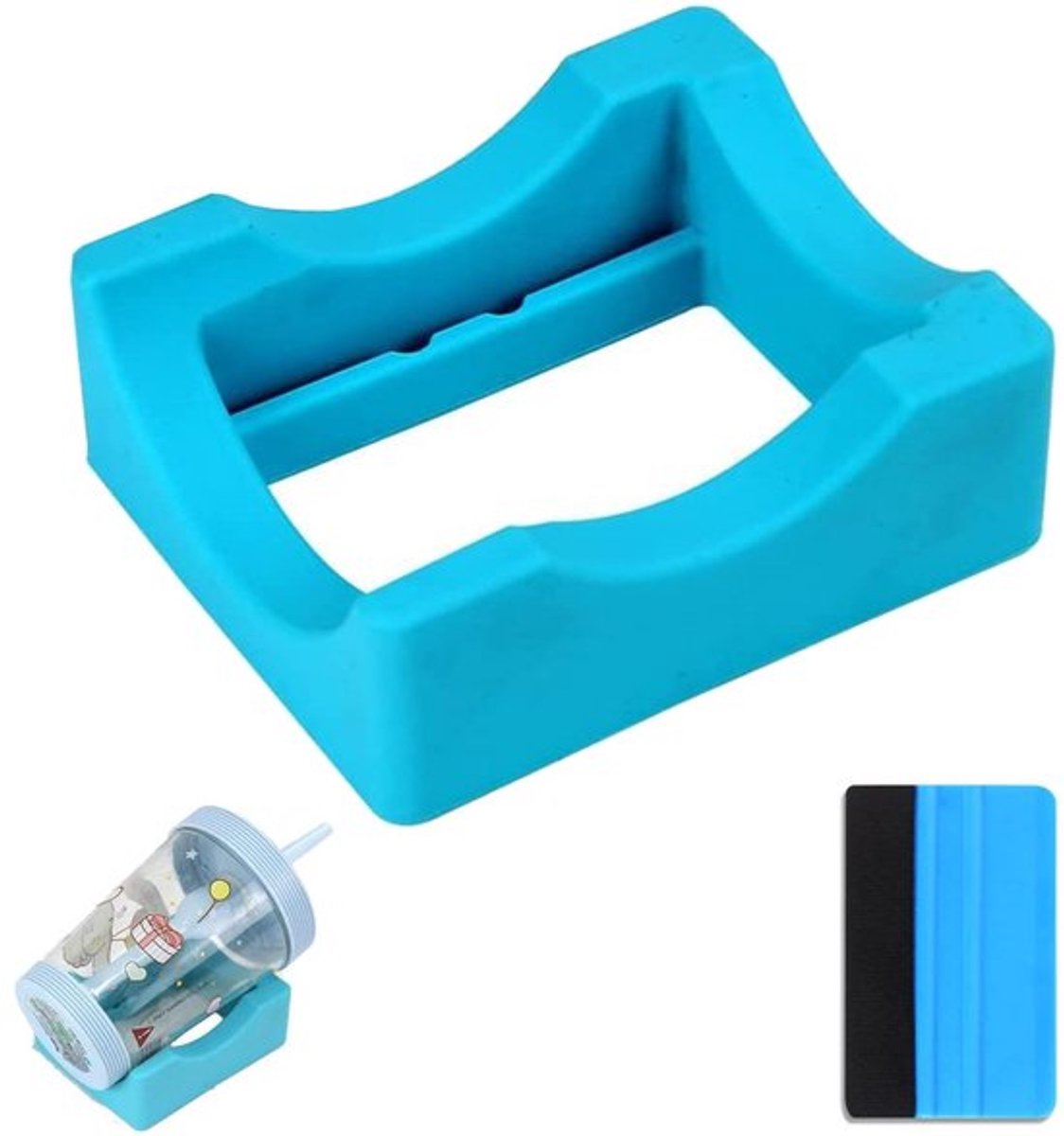 Bekerhouder Antislip - Siliconen Bekerhouder - Geschikt voor Diverse Cupmaten - Inclusief Schraper - Duurzaam - Afmetingen 10,5 x 8,7 x 3,7 cm - Bekerstandaard