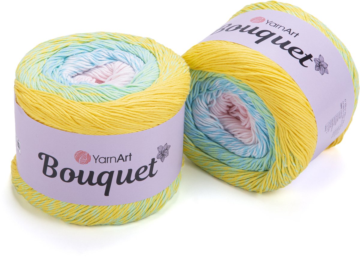 YarnArt Bouquet Verloopgaren (Gradient Cake) - 100% Katoen - voor Haken en Breien - 250g / 500m - Kleur 703