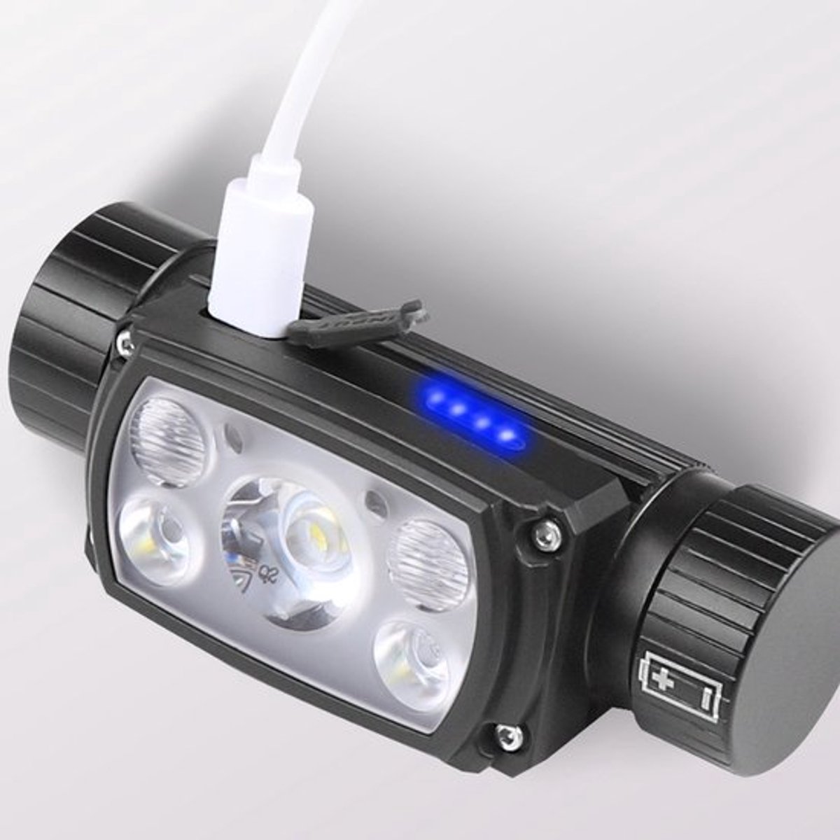 Oplaadbare hoofdlamp, superheldere LED-hoofdlamp, afneembare hoofdlamp, magnetische hoofdband zaklamp, draagbare hoofdlamp, geschikt voor volwassenen voor buitengebruik, specificatie 6 (inclusief 1 stuk 21700 batterij)