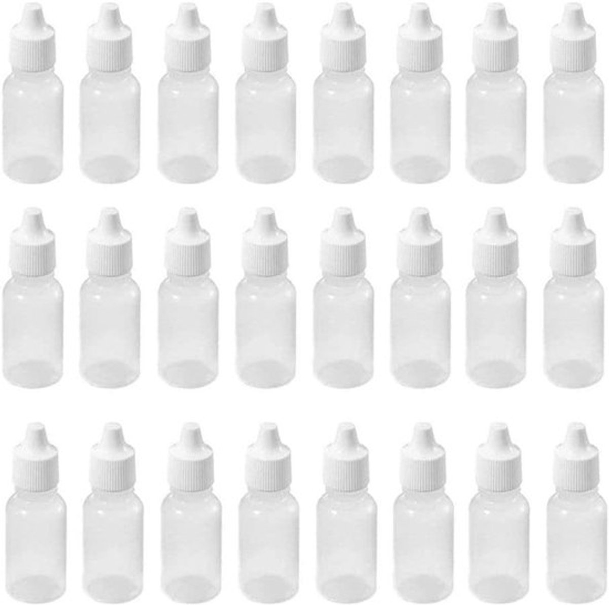 24 stuks 20 ml lege hervulbare flesjes - knijpflacon - wit - ideaal voor olie en druppels - handig voor reizen - 20 ml capaciteit